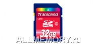 Карта памяти 32GB Secure Digital Card, High Capacity (SDHC) Class 2, Transcend