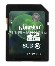 Карта памяти 8 GB Secure Digital High Capacity Card (SDHC), Class 10, Kingston