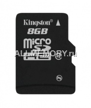 Карта памяти 8GB microSD/TransFlash Class 4 + SD Adapter, Kingston
