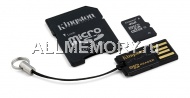 Карта памяти 4GB microSD/TransFlash Class 4 (with SD adapter + USB reader) Kingston