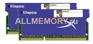 2GB DDR2 PC5300 SO-DIMM CL4 4-4-4-12 Kingston HyperX kit of 2